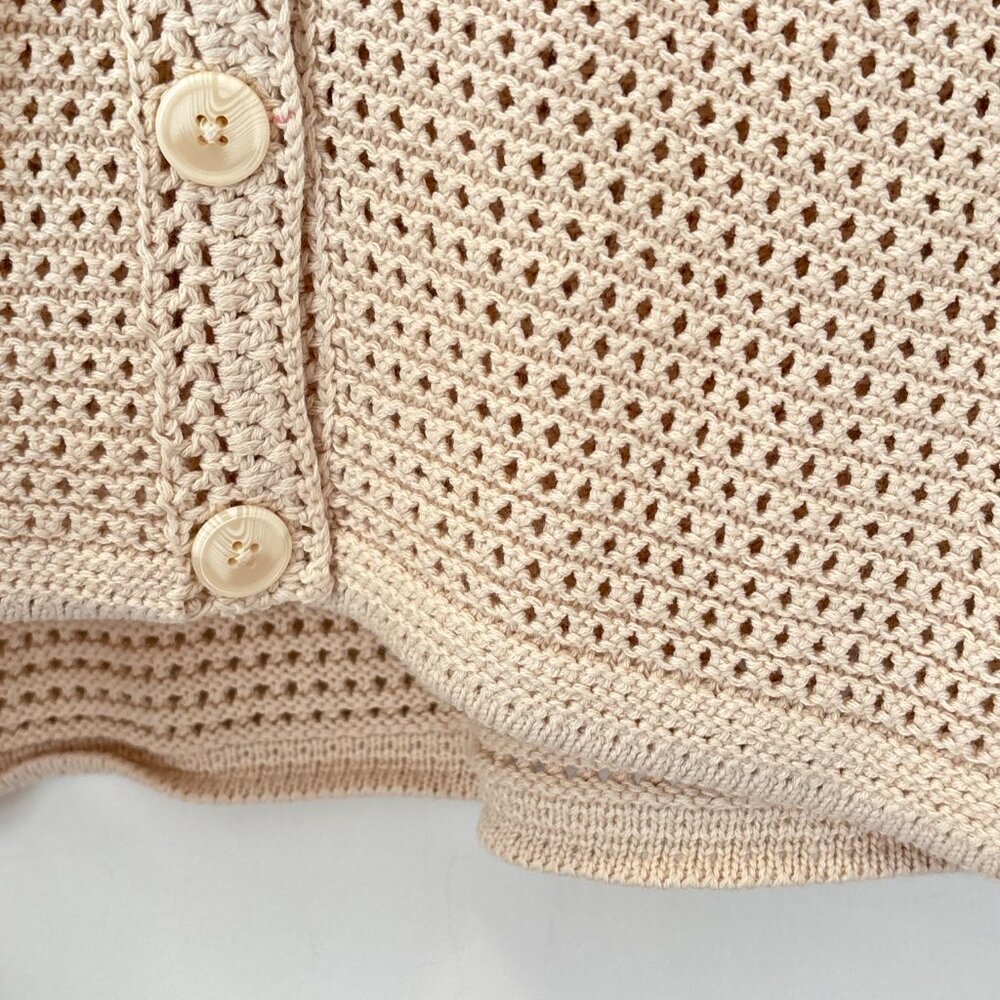 Sincerely Jules Crochet Open Knit Sleeveless Top Button SZ Large Beach Boho NEW - Picture 10 of 16